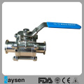 DIN Sanitary ball valves clamp 3 PCS non-retention